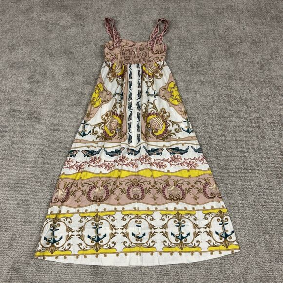 Farm Rio Maritime Magic Linen Blend Maxi Sleeveless Dress Womens XS New - Picture 11 of 16